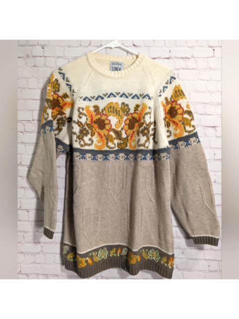 Other Designers Punto Fashion - NWT Lambswool Hand Embroidered Italian Made Punto Linea Sweater Women's Medium