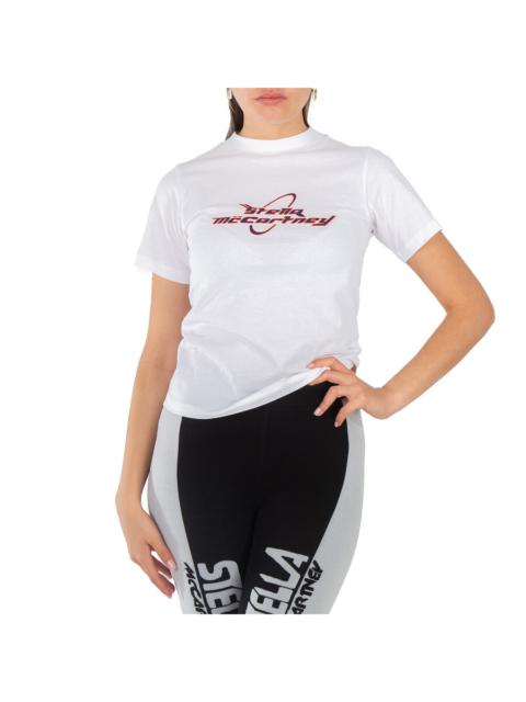 Stella McCartney Stella Mccartney Ladies White Logo Printed T-Shirt