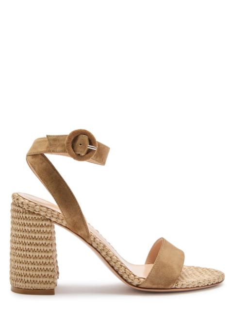 Gianvito Rossi Gianvito Rossi Marbella 90 Raffia and Suede Sandals
