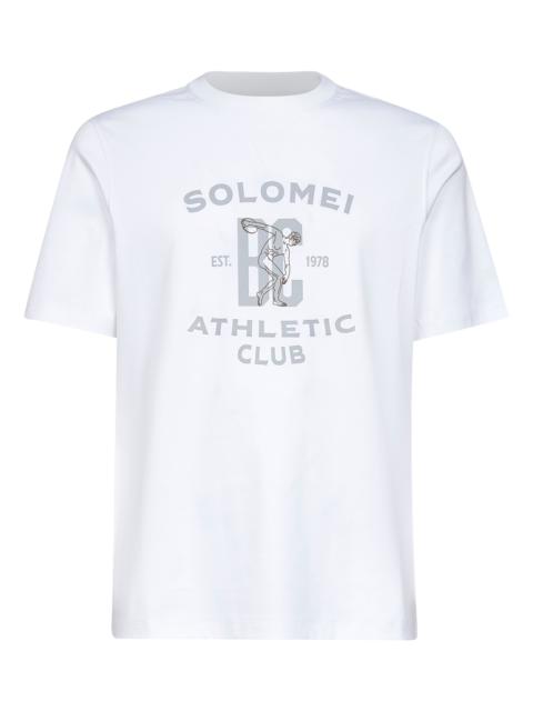 Brunello Cucinelli White jersey printed crewneck T-shirt