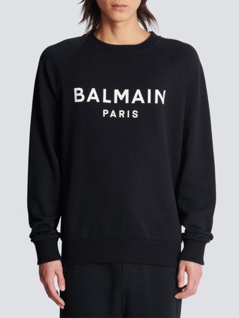 Balmain Balmain Logo Graphic Sweatshirt in Eab Black/White at Nordstrom