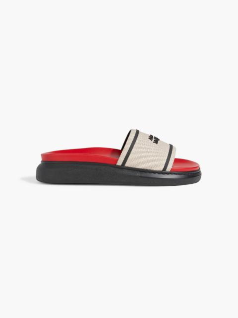 Alexander McQueen Hybrid logo-embellished canvas slides