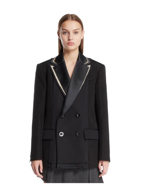 sacai Black Double-Breasted Tailored Blazer