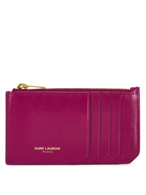 SAINT LAURENT Saint Laurent Paris Shiny Leather Card Case