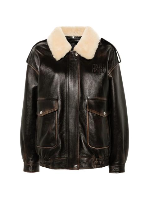 Miu Miu Miu Miu Brown Jackets - Leather Jackets Women