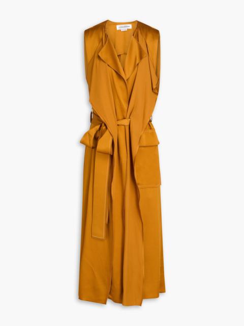 Victoria Beckham Draped satin midi wrap dress