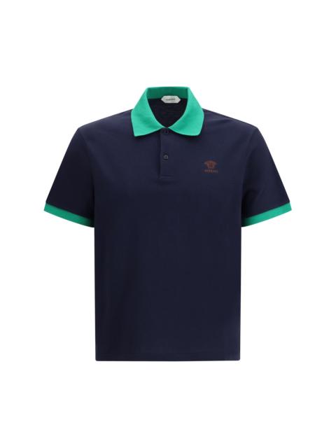 VERSACE Versace Polo In Cotton Piqué With Embroidery