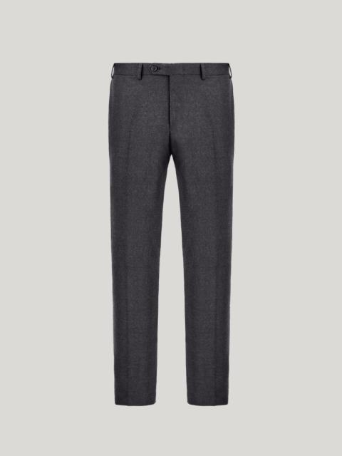 Canali CHARCOAL GREY HIGH-WAISTED PLEATLESS WOOL PANTS