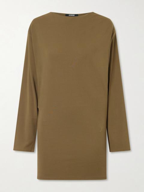 JACQUEMUS The Mistral Open-back Draped Jersey Mini Dress