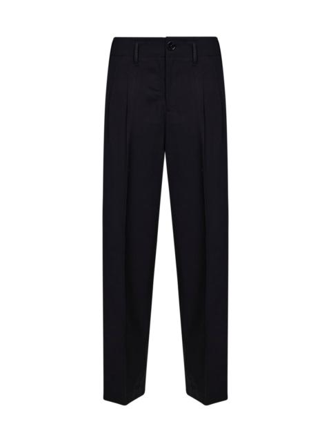 AMI Paris Ami Paris Women Black Virgin Wool Double-Pleat Trousers