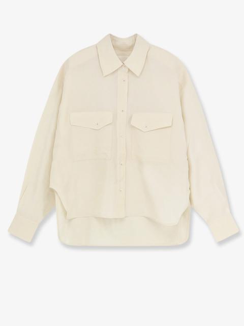 CLOSED Closed Cropped Silk Shirt Beige Women