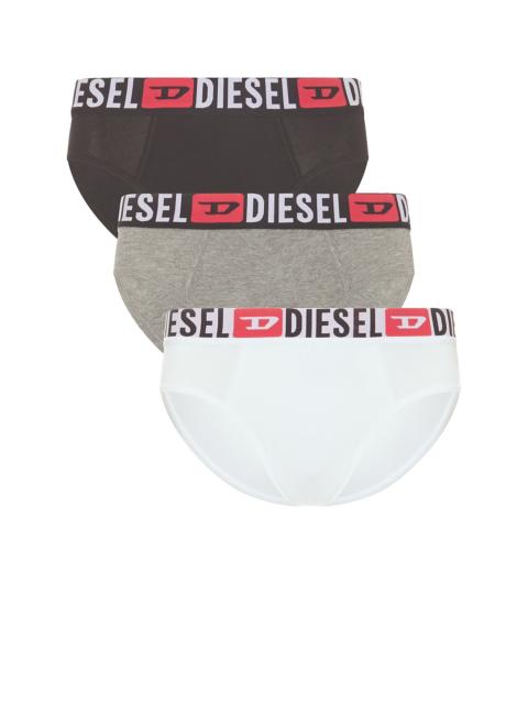 Diesel Three-pack Of Solid Colour Briefs