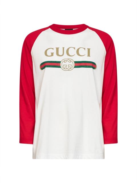 GUCCI Gucci Women White Printed Cotton Jersey T-Shirt