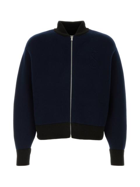 Jil Sander Dark blue wool blend cardigan