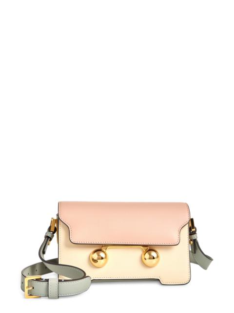 Marni Marni Mini Trunkaroo Colorblock Leather Shoulder Bag in Camelia/shell/storm at Nordstrom