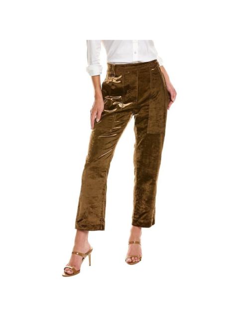 Brunello Cucinelli Brunello Cucinelli Brown Velvet High-Waisted Trousers, Brand Size 42 (US Size 8)