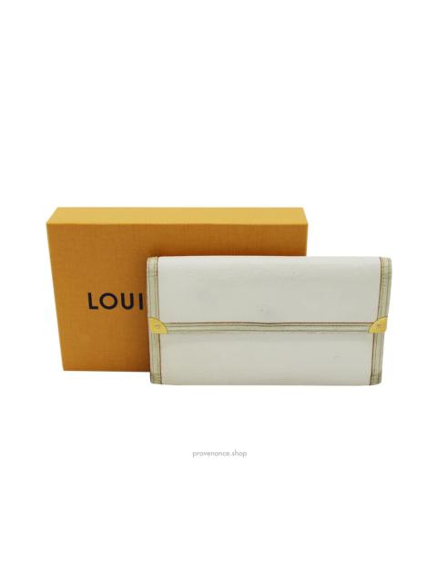 Louis Vuitton Louis Vuitton International Wallet - White Suhali Leather