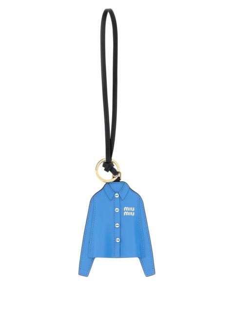 Miu Miu Women Cerulean Blue Leather Keyring