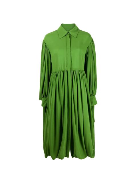 Valentino Valentino Garavani Gathered Hem Pleated Shirt Dress