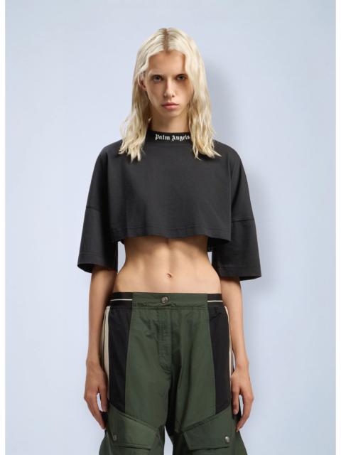 Palm Angels Palm Angels Women Back Curved Logo Mini T-Shirt