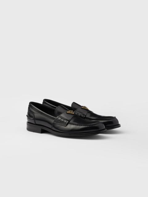 Brushed leather loafers