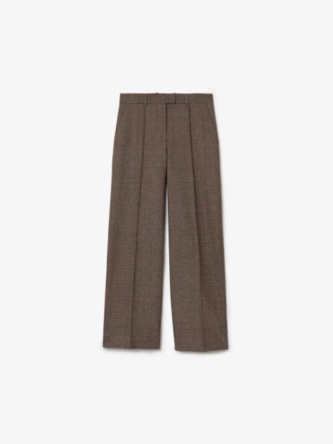 Burberry Burberry Mixed Linen Tailored Pants Brown