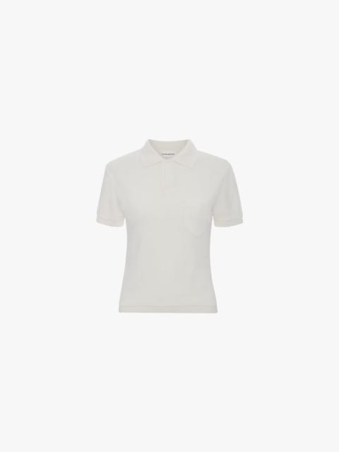 Victoria Beckham Polo Collar Top In White