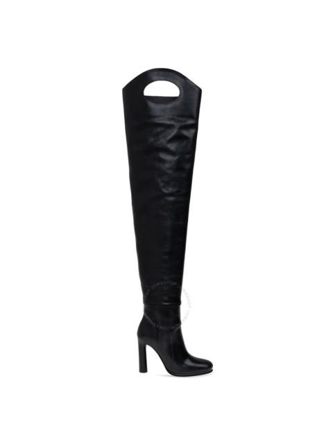 Burberry Ladies Shoreditch Black Porthole Detail Over-The-Knee Boots
