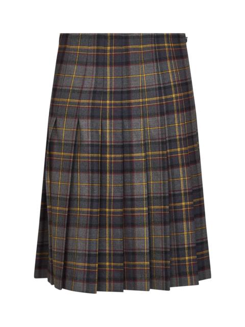 Etro Etro Women Grey Stretch Wool Plaid Pleated Short Skirt