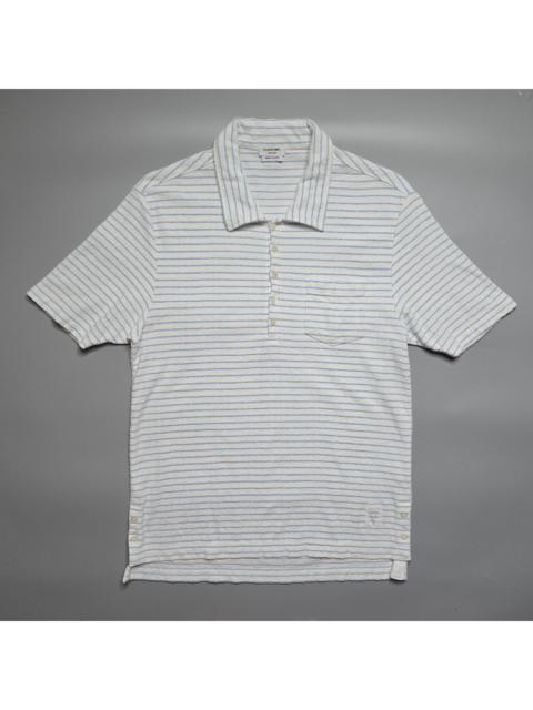 Thom Browne Thom Browne - Textured Stripe Relaxed Fit Polo