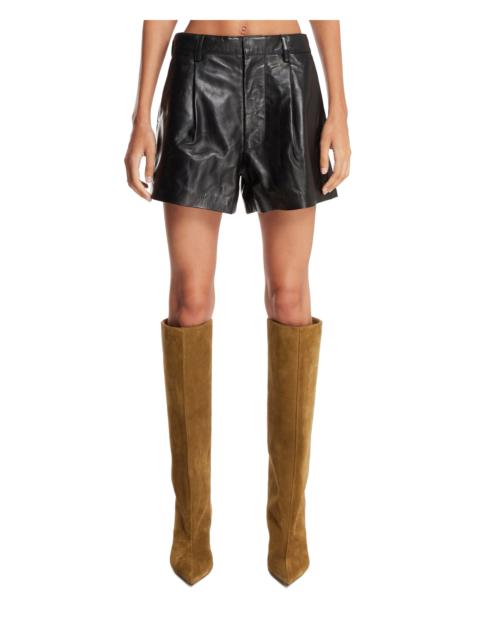 R13 Black Leather Shorts