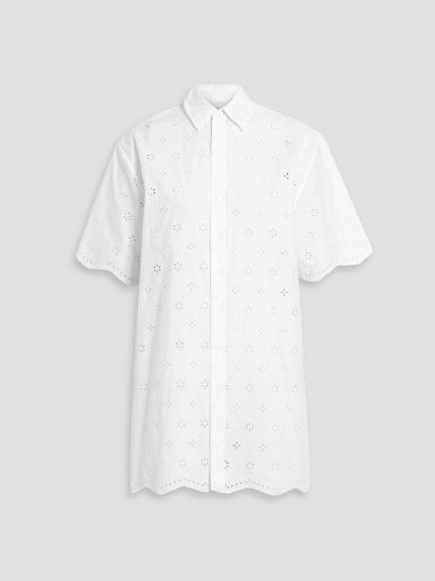 MATTEAU Broderie anglaise cotton mini shirt dress