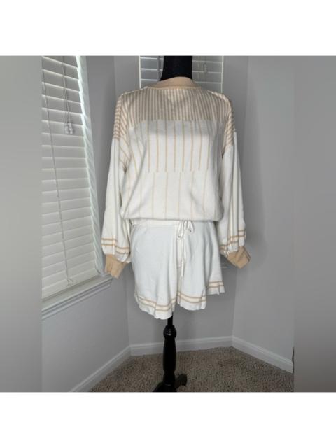 Other Designers Striped Cream and Tan Lounge Set