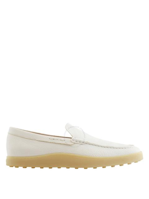 Tods Men's White Calf Leather Moccasins