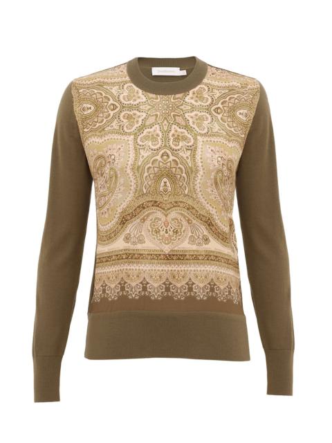 Zimmermann LUNA PRINTED SILK SWEATER