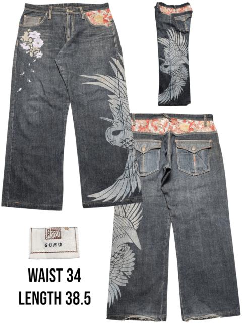Other Designers Japanese Brand - Sukajan Phoenix Jeans Distressed by Gumu
