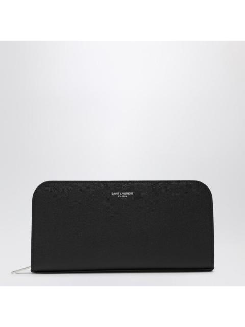 SAINT LAURENT Saint Laurent Black Leather Zip Around Wallet Men