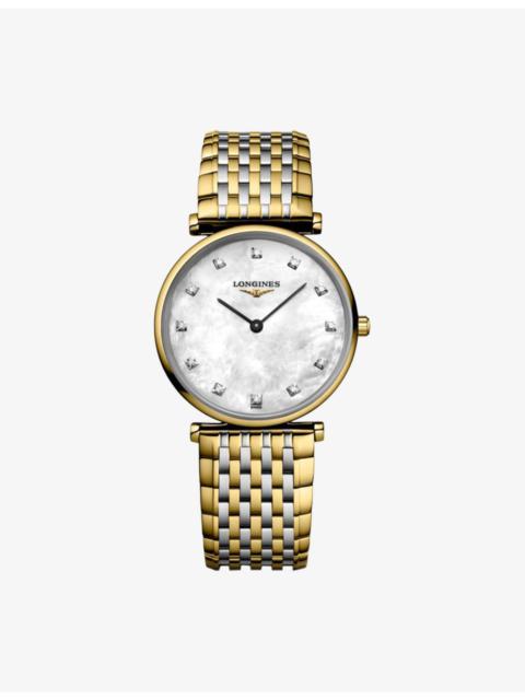 Longines L4.512.2.87.7 La Grande Classique De Longines Yellow PVD-Coated and 0.081ct Diamond Quartz Watch