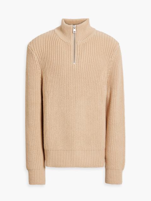 Sandro Ribbed wool-blend half-zip sweater
