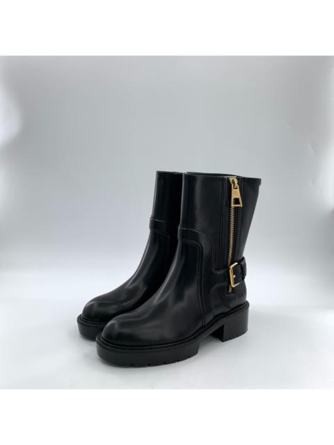 Louis Vuitton Louis Vuitton Black Leather Zip Boots