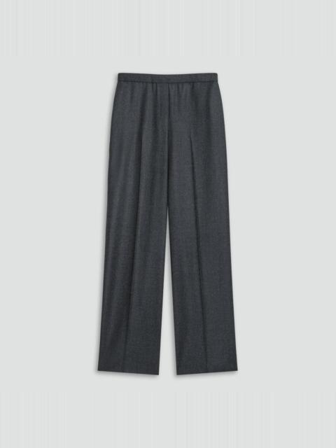 Theory Wide-Leg Pull-On Pant in Sleek Flannel