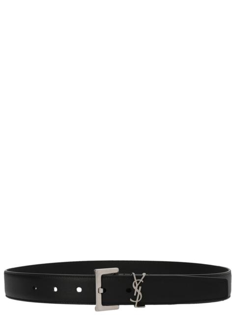 SAINT LAURENT Monogram Belts Black