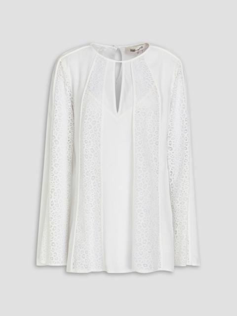 DIANE VON FURSTENBERG Agamemnon corded lace and crepe blouse