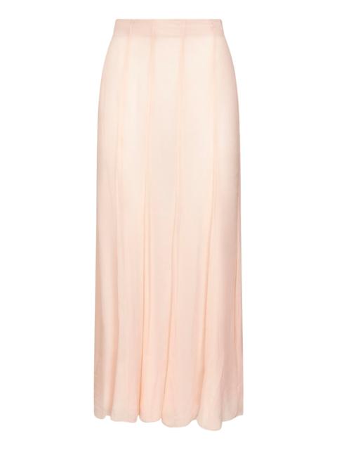 Chloé Nude silk muslin fluid maxi skirt