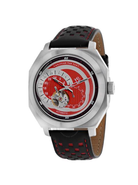 Other Designers Christian Van Sant Machina Automatic Red Dial Men's Watch CV0561