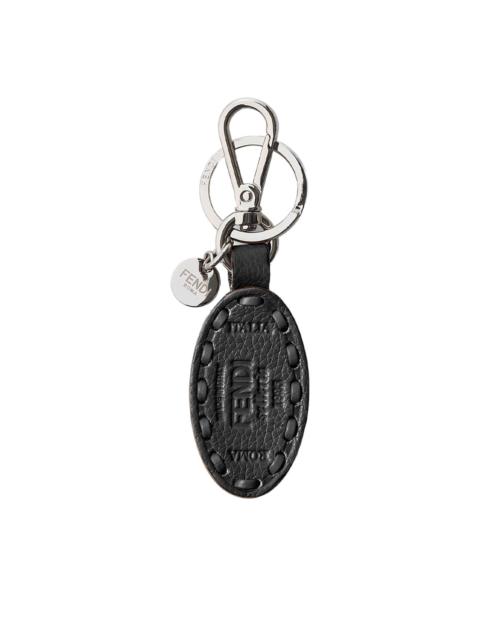 FENDI oval-frame leather keyring