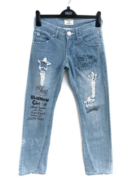 Other Designers Japanese Brand - Japanese Brand Blue Moon Distressed Jean