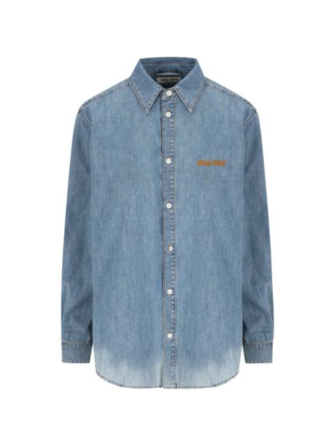 Miu Miu Miu Miu Women Logo Cotton Shirt