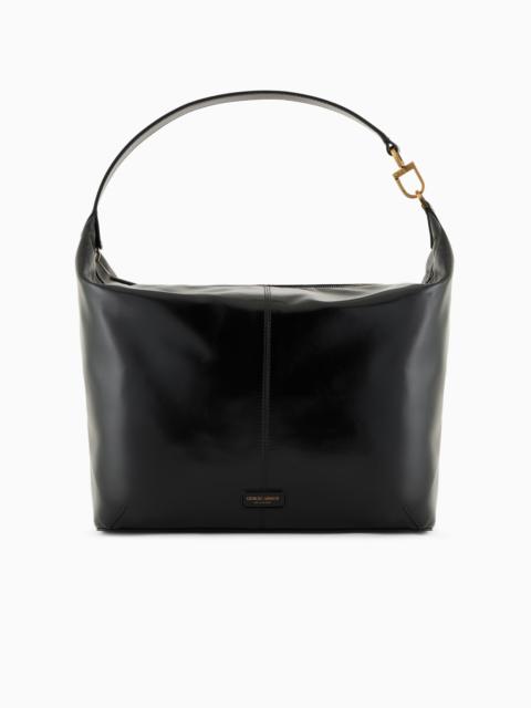 GIORGIO ARMANI La Prima Soft large hobo bag in patent nappa leather