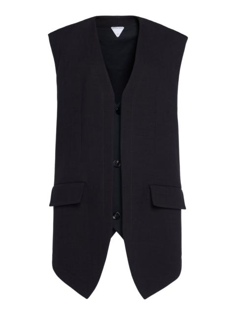 Bottega Veneta Oversized Cotton-Blend Melange Vest black